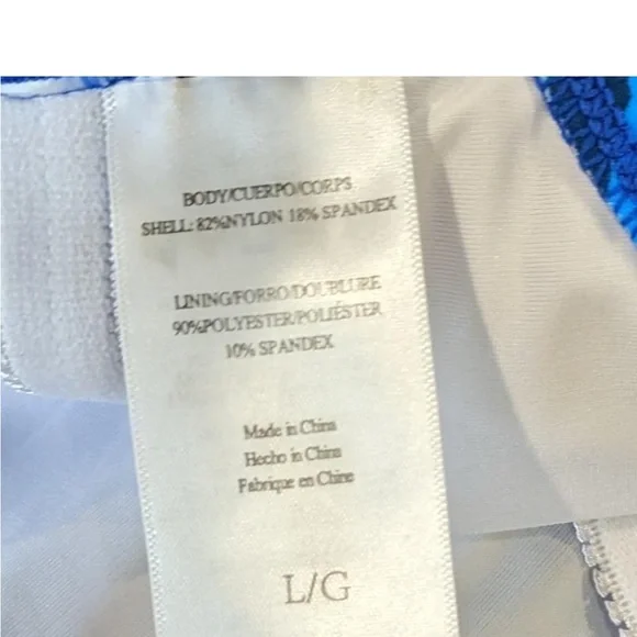 Tahari 1 Piece Swimsuit Juniors L NWT Off Shoulder Purple Blue - Picture 7 of 9